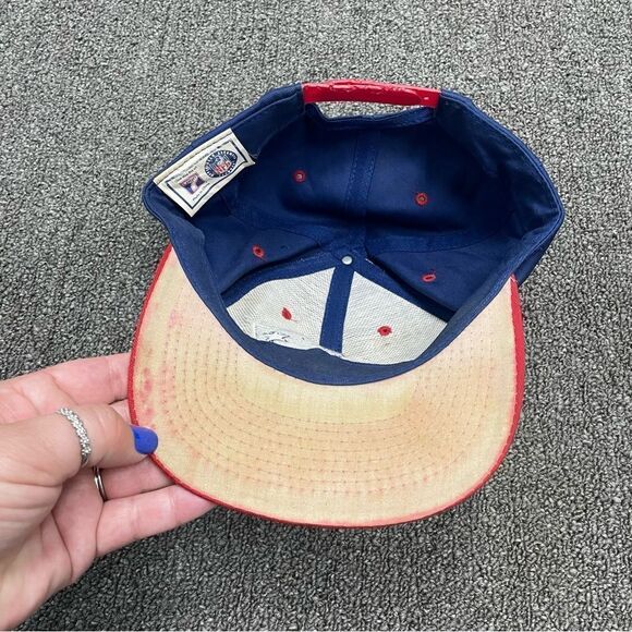 Vintage New England Patriots Logo 7 NFL SnapBack Adjustable Blue Hat Cap - Picture 3 of 6